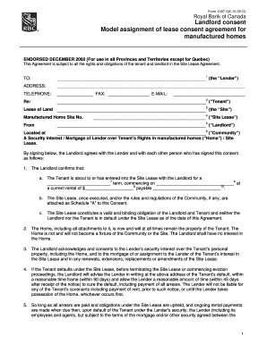  LANDLORD CONSENT MODEL ASSIGNMENT of LEASE CONSENT AGREEMENT 2013-2024