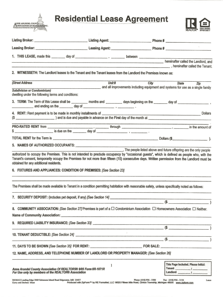 Get and Sign Anne Arundel County Association of Realtors Forms
