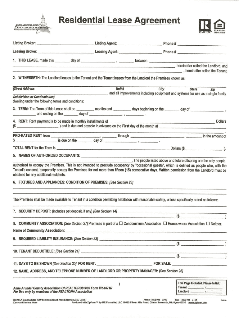 Anne Arundel County Association of Realtors Forms