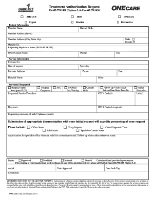  Care1st Prior Auth Form 2011