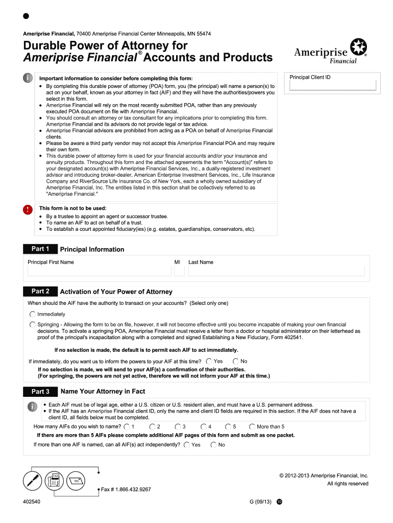  Ameriprise Financial Form 402540 2013-2024