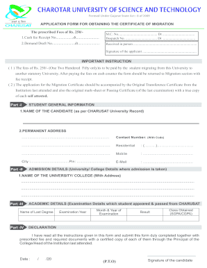 Charusat Fees Payment  Form