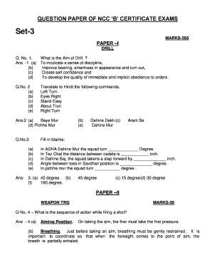 Ncc Question Paper  Form