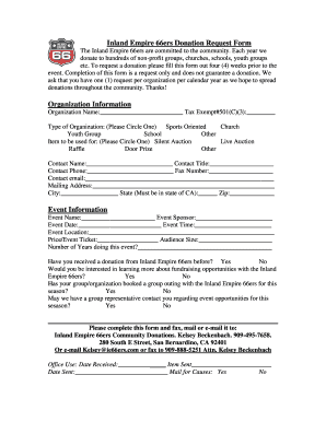 Inland Empire 66ers Donation Request Form