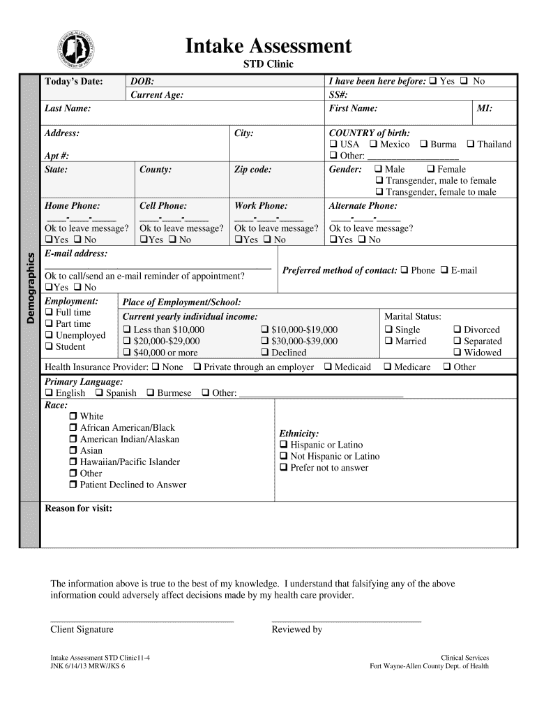 Std Test Results Template