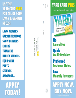 Yard Card Commercial Application  Form
