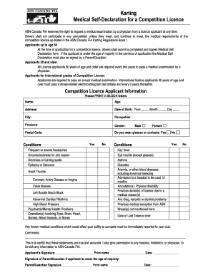 Medical Declaration Form