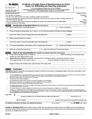 Affidavit of Unchanged Status W 8ben  Form