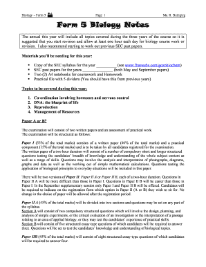 Form Five Biology Notes PDF Download