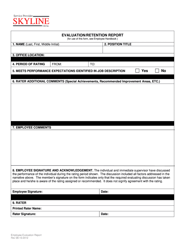  Employees Appraisal Form 2012-2024