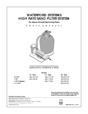 Jsal20e 03 Sand Filter  Form