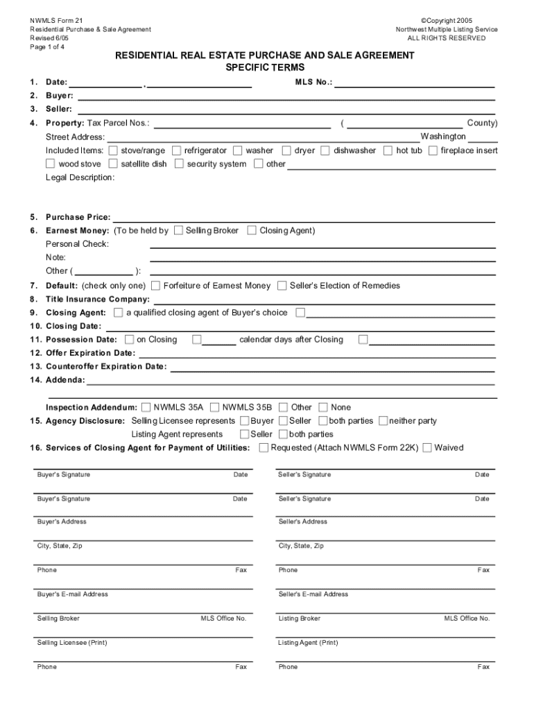 Nwmls Form 50