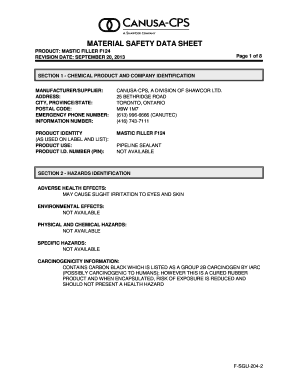 MATERIAL SAFETY DATA SHEET Canusa CPS  Form