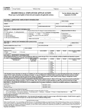 Small Employer Application  Form