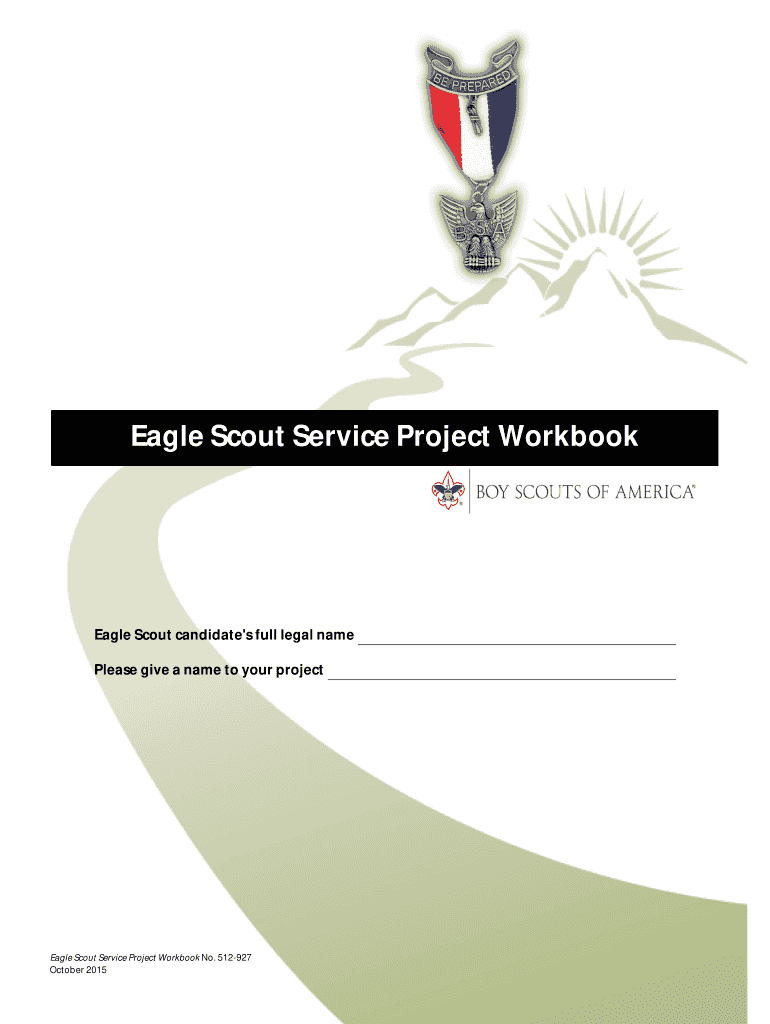 Eagle Scout Service Project Workbook PDF  Form
