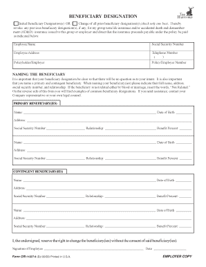 Hartford Beneficiary Form