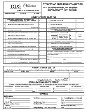CITY of EVANS SALES and USE TAX RETURN  Form
