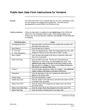 Publix Vendor Application  Form