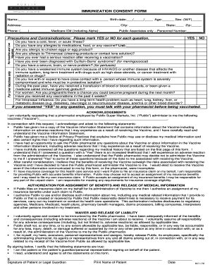 Publix Vaccine Consent Form