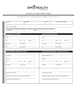 Educators Mutual Providers  Form