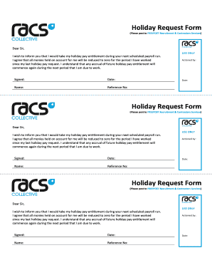 Holiday Request Form RACS Group