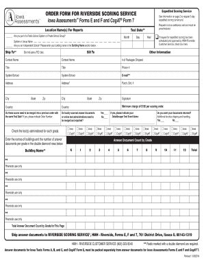Riverside Scoring Service Order Form