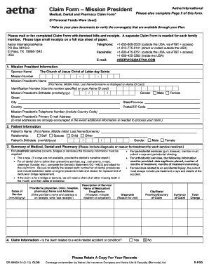 Claim Form Mission President