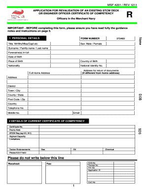 MSF 4201 Revalidation Application Form PDF