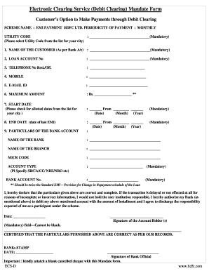 Hdfc Home Loan Subsidy Application Form
