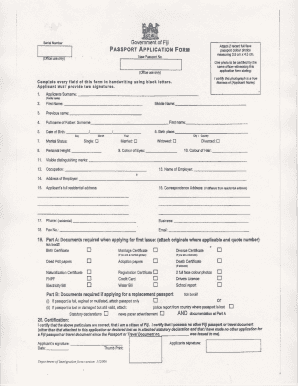 Fiji Passport Renewal Form Download