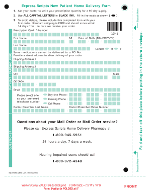 Express Scripts Home Delivery Order Form