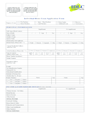 Idlc Home Loan  Form
