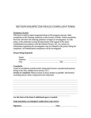 Section 8 Complaint Form