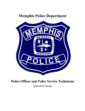 Memphis Police Department Application  Form