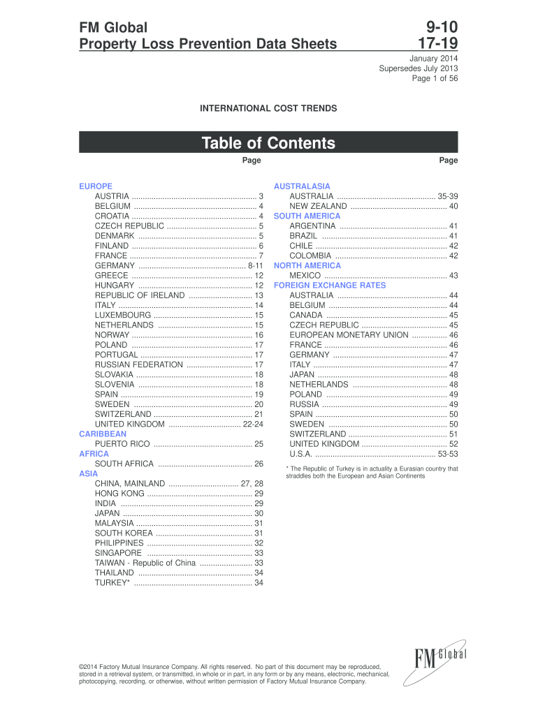 DS 9 10 International Cost Trends Data Sheet FM Global  Form