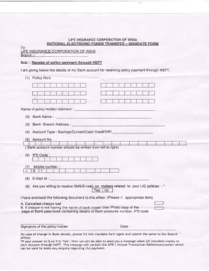 Lic Neft Form