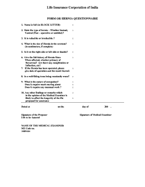 Lic Questionnaire Form PDF