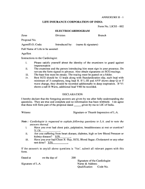 Lic Ecg Form