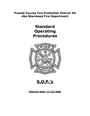 Fire Department Sop Template  Form