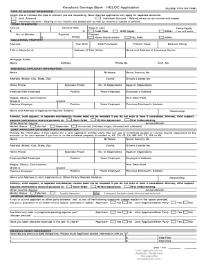 HELOC Application Keystone Savings Bank  Form