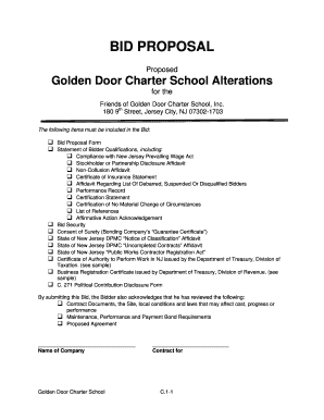 Tender Response Example PDF  Form