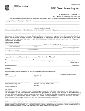 Rbc Transfer Form