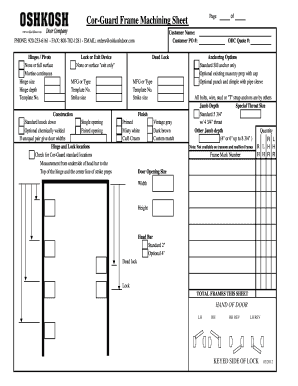 Door Order Form Template