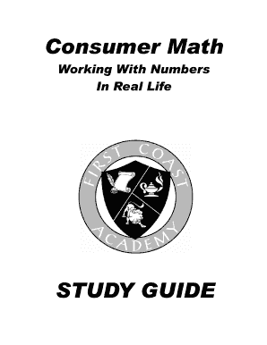 Consumer Math Test PDF  Form