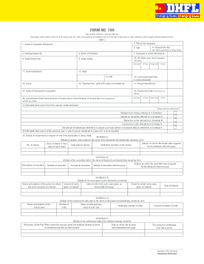 Dhfl 15 H Printed Form