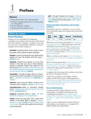 Exercises with Prefixes  Form