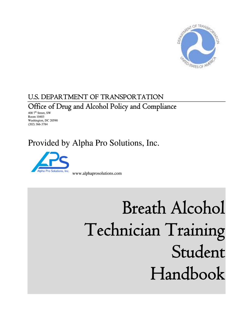 Breath Alcohol Technician Training Student Handbook  Form