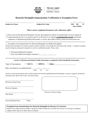 Blank Vaccination Form PDF