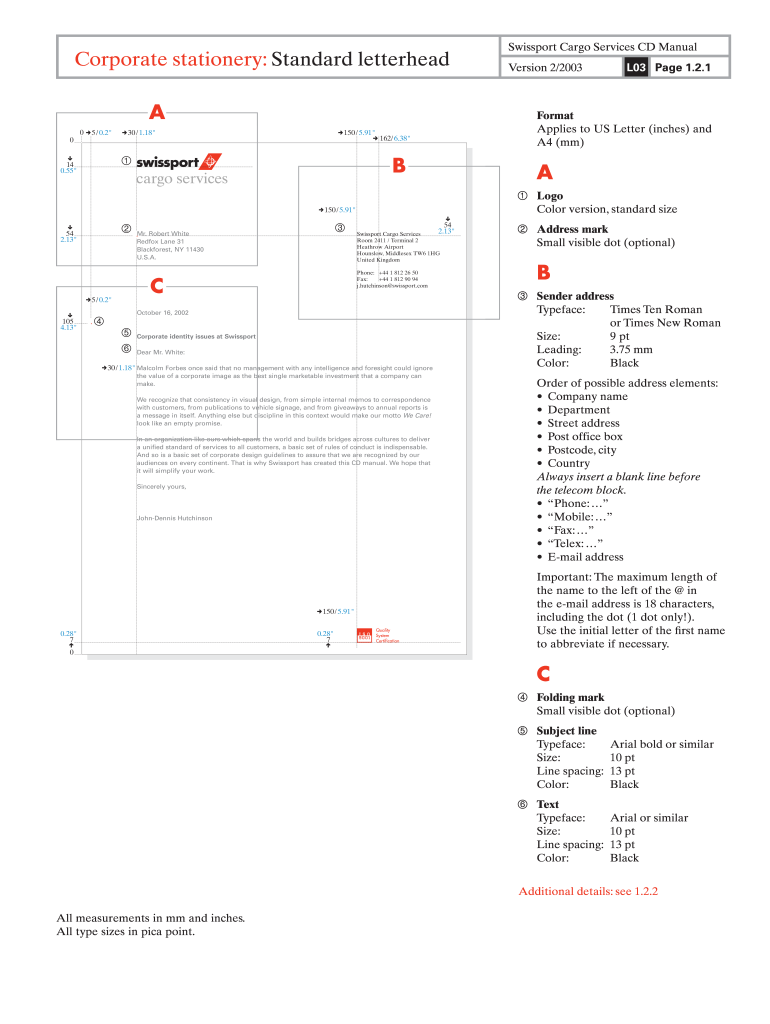 Swissport Letterhead Form