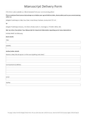 Ashgate Publishing Company Form